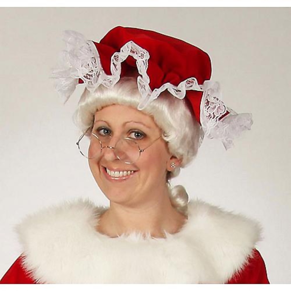 HALCO MRS CLAUS MOB MOP CAP PIONEER COLONIAL CHRISTMAS COSTUME HAT AE7952 NEW